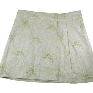 Patagonia Women Outdoor Lightweight Green Floral Nylon Wrap Around Skirt Size 10